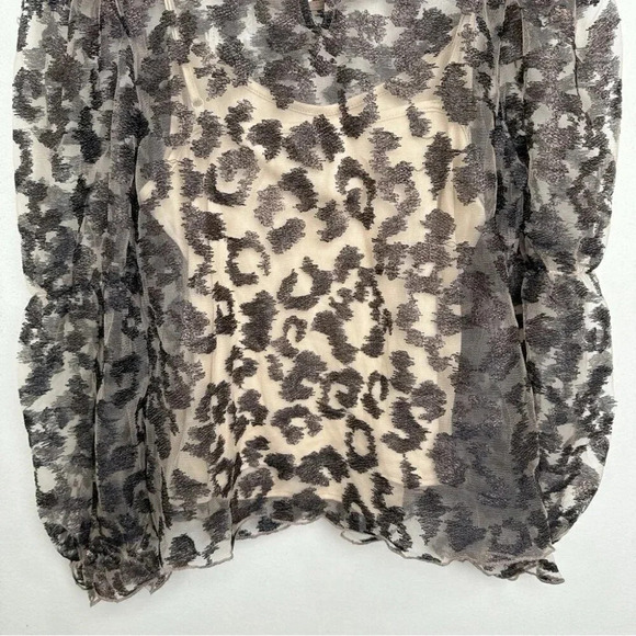 Anthropologie Eva Franco Womens Size Small Sheer  Leopard Top - Picture 12 of 14